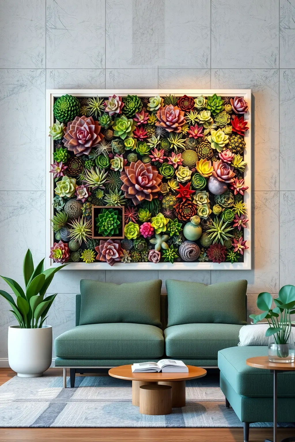 Succulent Symphony - Imagine a colorful chorus of succulents arranged on a wooden tiered shelf that’s mounted on your wall. This three-dimensional piece allows you to play with textures and hues, offering a feast for the eyes. Swap out plants based on mood or season to keep your symphony fresh and engaging, breaking all the rules of static wall decor.
