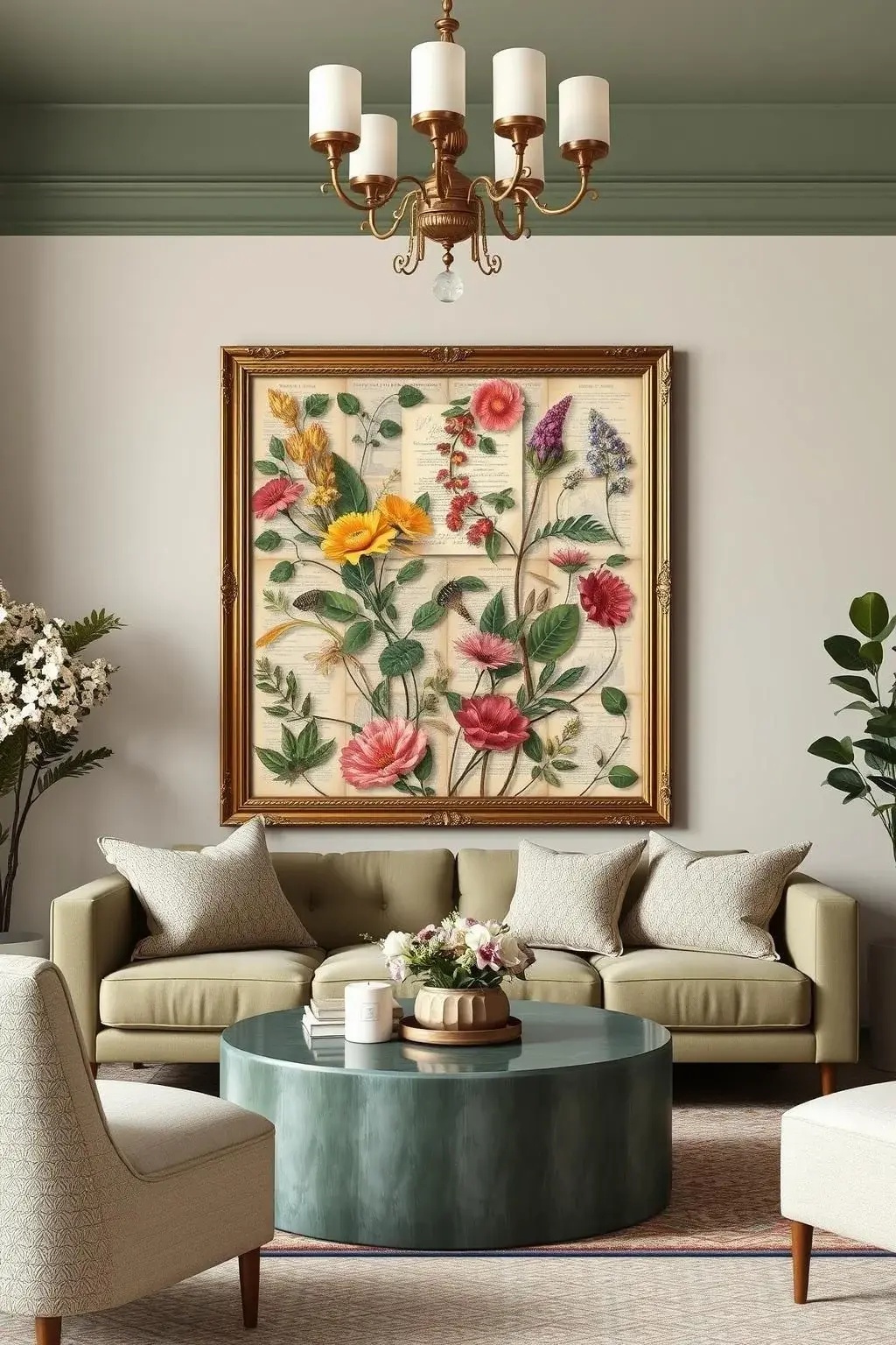 Vintage Botanical Collage - Combine the old with the new by turning vintage frames into an eclectic botanical collage. Fill mismatched frames with preserved leaves, dried flowers, or even faux botanicals for a whimsical effect. This artistic labor of love invites nostalgia into the modern realm, mixing history with a fresh aesthetic that defies the basics of home decor.