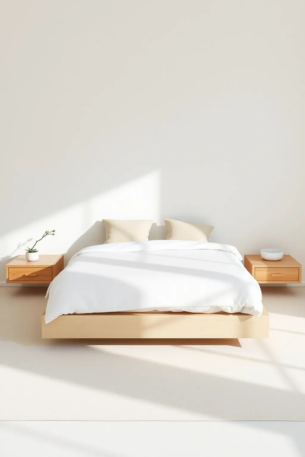 The Art of Minimalism - Choose a single, oversized artwork that acts as a focal point in your bedroom. This piece should resonate with your personality, offering a bold contrast against the serene backdrop of white linen, transforming the room into a gallery of calm yet captivating aesthetics.