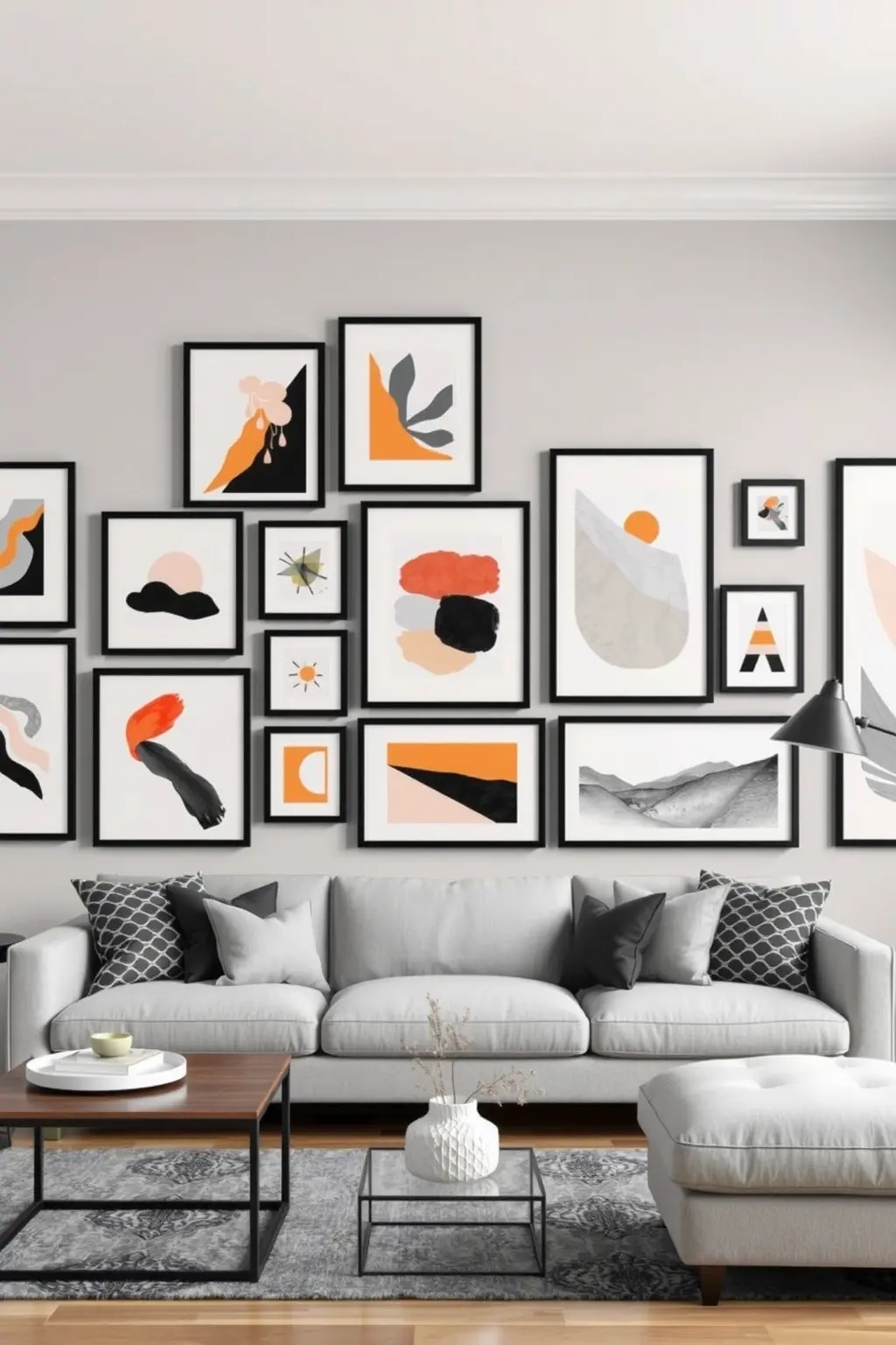 Eclectic Elegance - Mix and match different styles of black frames—think sleek, contemporary lines alongside ornate vintage designs. Pair these frames with abstract prints that incorporate splashes of color or bold shapes. This juxtaposition creates a dynamic gallery wall that feels curated yet comfortable. Allow your personality to shine through by incorporating personal touches, such as photographs or quotes, to enhance the overall aesthetic.