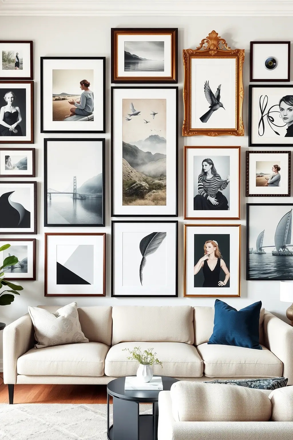 The Enigmatic Gallery Wall - Why settle for a mundane charging station when you can curate a gallery wall that intrigues and inspires? Combine framed art, photographs, and mirrors, and discreetly integrate your smart devices within the frames. Use mirrored frames to reflect light and add depth, or opt for bold colors and textures that harmonize with your chosen aesthetic. This daring approach invites guests to engage with your decor rather than your devices, creating a sophisticated dialogue between art and technology.