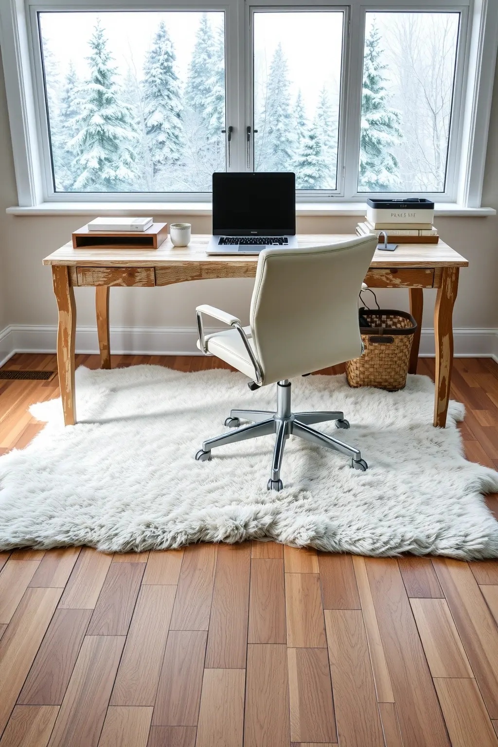 Frosted Fur Chic - Elevate comfort with the Frosted Fur Chic chair cover, transforming your ordinary chair into a statement piece that beckons you to sink in and tackle your to-do list. This faux fur beauty, in shades of icy white and soft grey, brings the cozy vibes of a mountain lodge right into your home office. Finish the look with an array of scented candles that dance in the flickering light, creating an ambiance that inspires creativity and focus.
