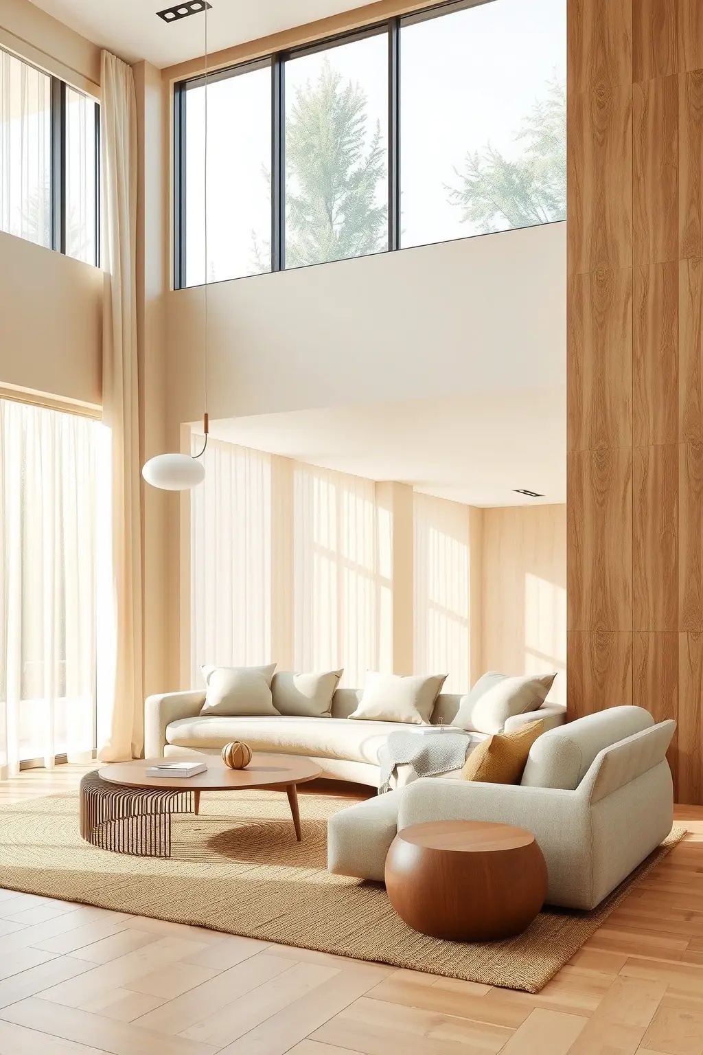 Natural Elements Gallery - Incorporate a gallery wall that celebrates the beauty of natural materials. Choose a mix of Japanese calligraphy art and Scandinavian landscape photography framed in simple, unadorned wood. This duality not only adds visual interest but also tells a story about your journey through different cultures, all while keeping the aesthetic minimal and meaningful.