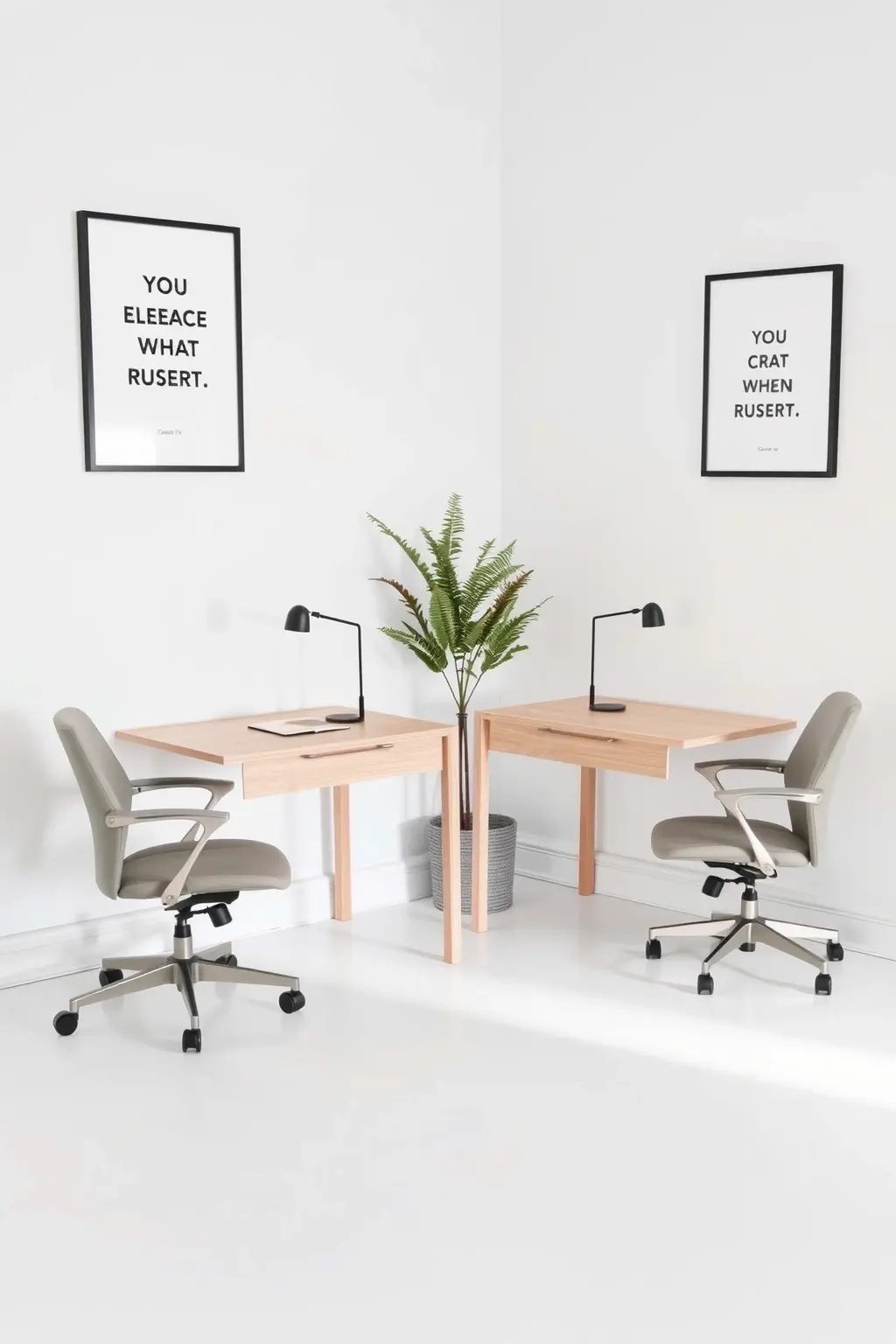 Desk Duo: Minimalist Motivation - Create a striking arrangement on your desk with two framed quotes—one reflecting your professional aspirations and the other your personal dreams. The black frames provide a sharp contrast against your workspace, making them focal points that inspire every keystroke and brainstorm session.