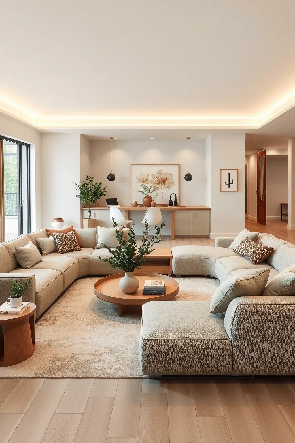 Harmony Haven - Embrace tranquility in your personal sanctuary with the serene glow of the Harmony Haven scene. Using soft pastel shades, this design creates a peaceful atmosphere perfect for meditation or unwinding after a long day. Adjust the lighting with your voice to match your mood, fostering an oasis of calm that nurtures both mind and body.