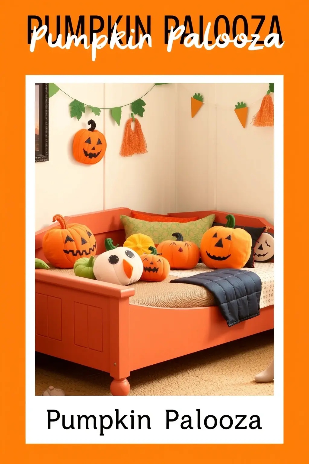 Pumpkin Palooza - Forget the traditional orange! Opt for a luxurious take with pumpkin-inspired pillow covers in a palette of jewel tones. Imagine emerald greens and sapphire blues, embellished with gold thread detailing. This unexpected twist on the classic Halloween motif adds a regal flair to your decor.