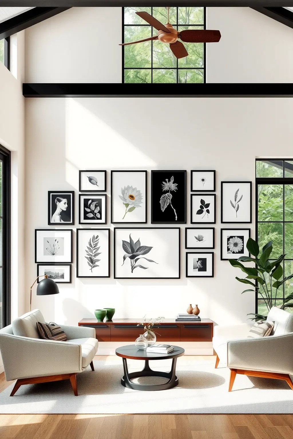 Eclectic Elegance - Dare to mix materials! Pair sleek black frames with elements like wood, metal, or even fabric textures. Envelop the abstract prints in unexpected materials, from velvet to brushed brass, creating a sensory experience that beckons touch and intrigue, while maintaining a cohesive, sophisticated aesthetic.