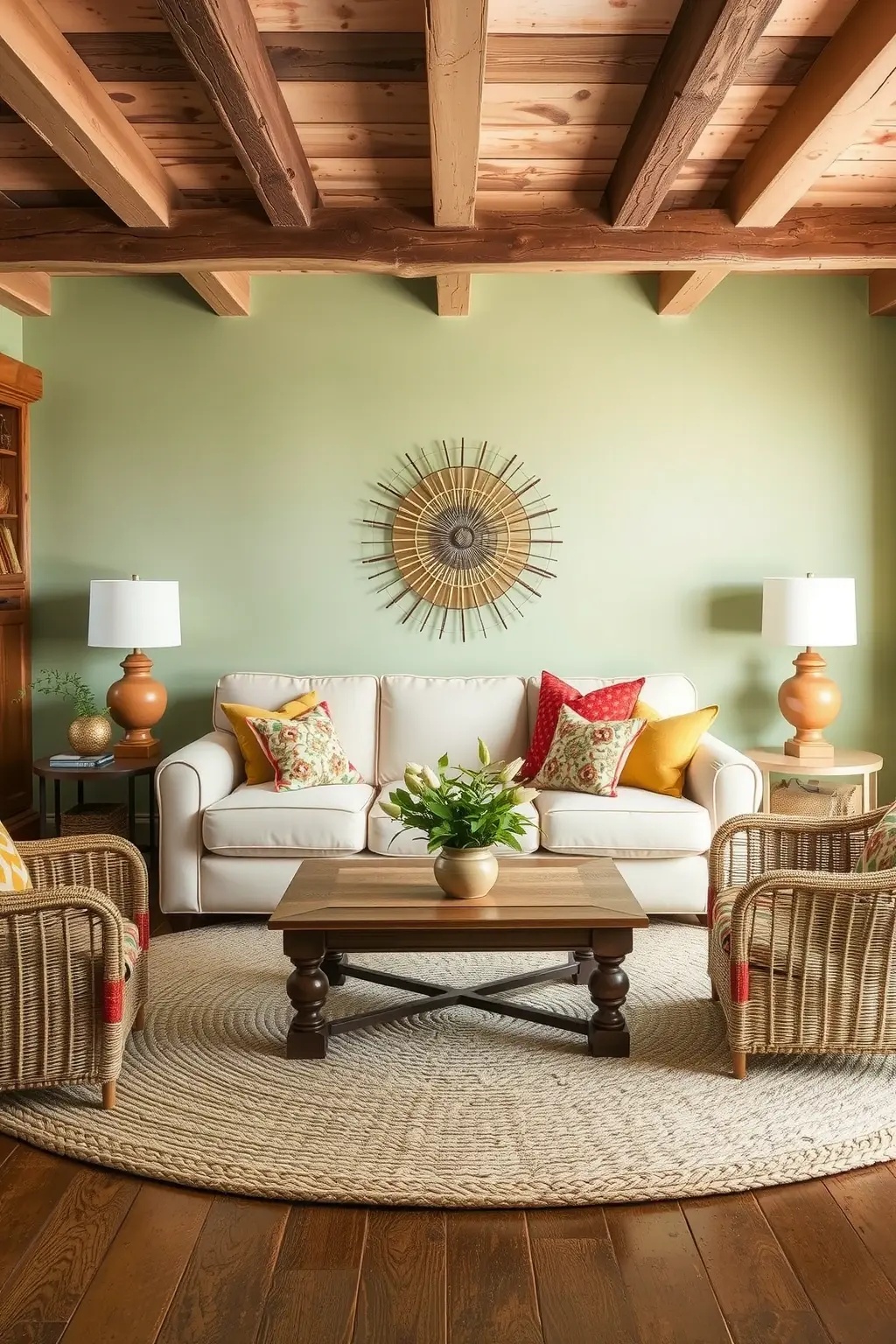 Whimsical Woven Wonders - Rethink decor with handmade woven accents. Incorporate rattan or wicker furniture that brings an airy feel to your interiors. A suspended rattan chair or intricately woven wall art creates visual interest while maintaining a light, cozy atmosphere.