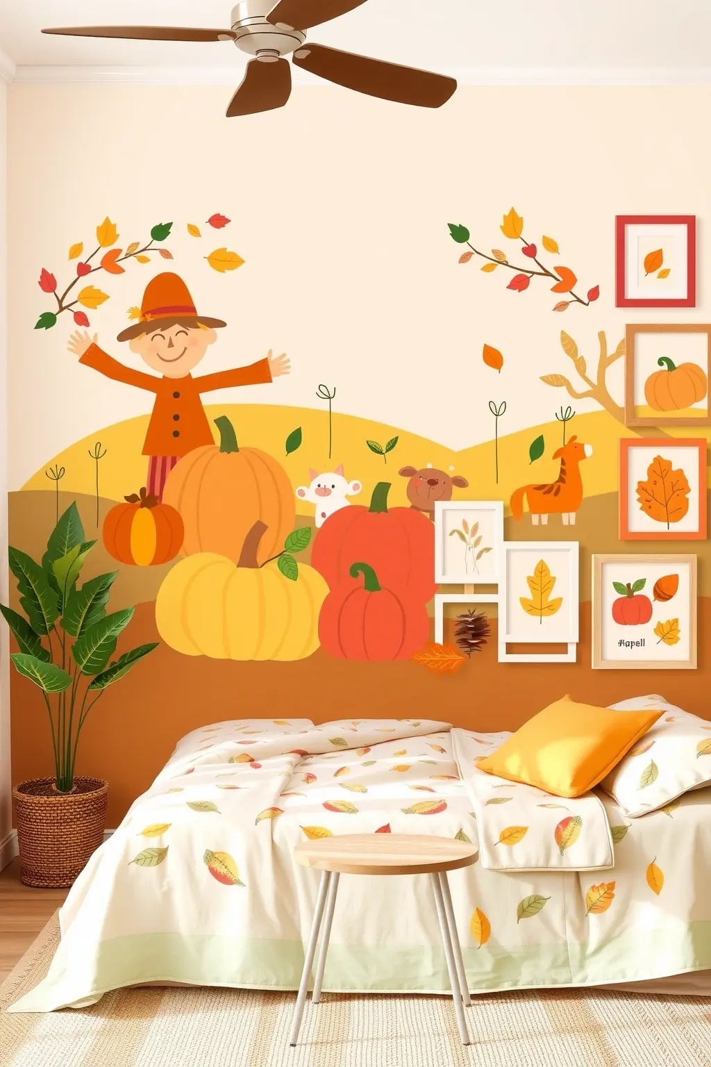 Harvest Wall Art - Let kids unleash their imagination with a canvas wall art project! Using natural materials like corn husks, dried flowers, and twigs, they can create a masterpiece that celebrates the season. This project not only beautifies the room but also serves as a conversation starter about nature's bounty.