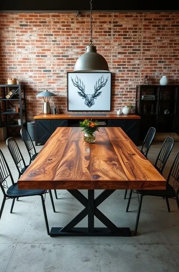 The Industrial Rustic Fusion - Merge rustic charm with industrial elements for a bold statement. Exposed brick walls accompanied by metal fixtures and vintage furniture pieces can create an edgy, yet inviting space that balances warmth and sophistication—perfect for those who dare to be different.