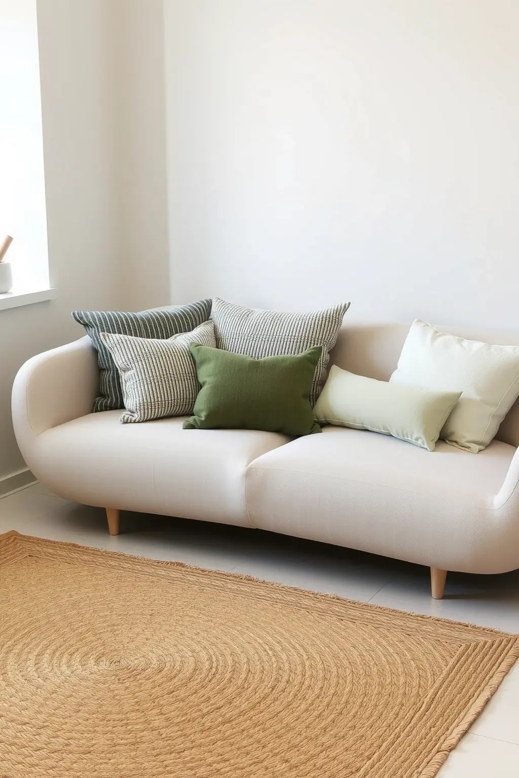 Textured Tranquility Textiles - Layer your living room with carefully chosen textiles that bring warmth and comfort. Use a combination of soft woolen throws, cotton cushions, and a jute area rug to add depth and texture. Stick to a neutral palette with occasional earthy tones for a cohesive look that invites relaxation without overwhelming the senses.