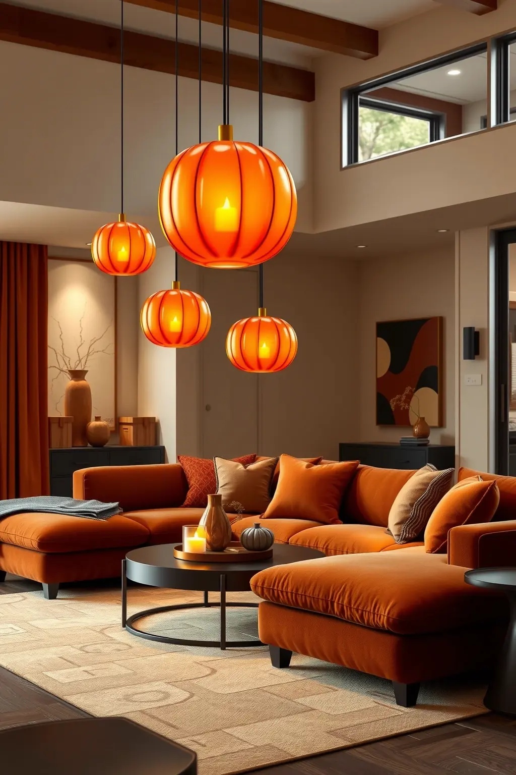 Floating Pumpkin Orbs - Create an enchanting atmosphere by suspending small pumpkins from the ceiling. Use clear fishing line and strategically place fairy lights around them to mimic floating orbs of light. This whimsical decor adds an ethereal quality to any space, making it perfect for gatherings.