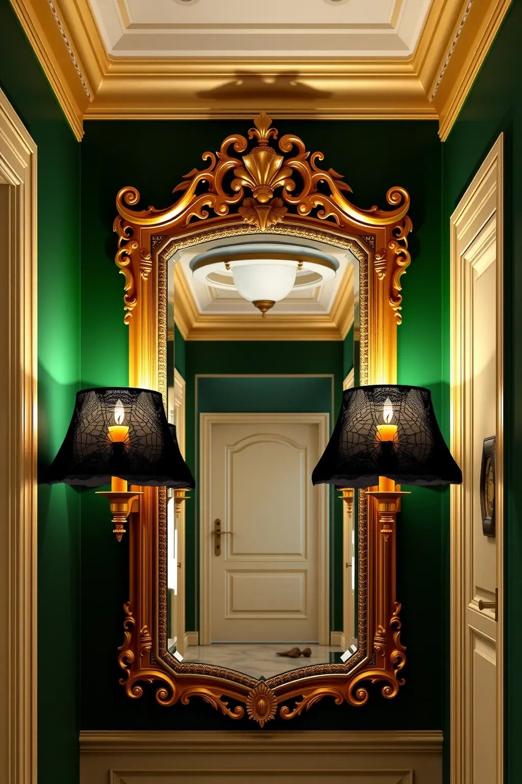 Classic Elegance - For a more timeless approach, lean into classic crystal sconces. Choose pieces that incorporate subtle Halloween elements like spider webs or small bats intertwined in the design. When lit, they create a stunning contrast between elegance and the season’s spookiness.