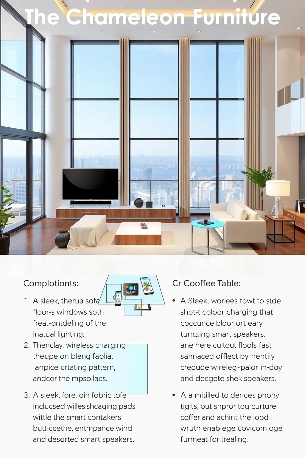 The Chameleon Furniture - Invest in furniture that adapts. Look for coffee tables or console tables with built-in compartments that can house chargers, remotes, and more. Opt for rich woods or lacquered finishes that not only match your decor but also camouflage those pesky wires, allowing your space to remain chic and uncluttered.