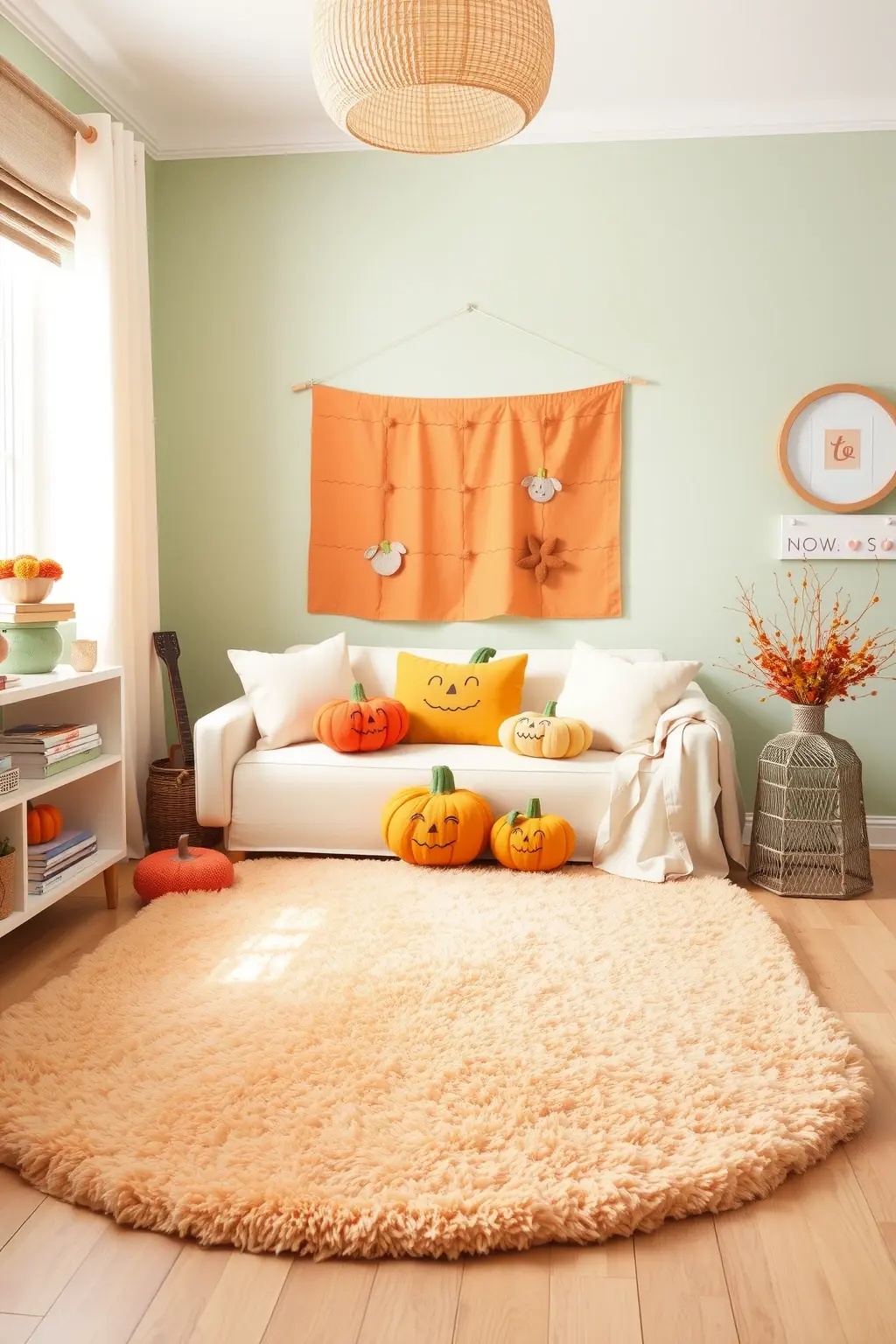 Pumpkin Pillow Pals - Sew simple pillow covers shaped like pumpkins or turkeys for a cozy, festive addition to the room. Kids can get hands-on with fabric scraps, stuffing, and stitching, turning their creations into the ultimate cuddly companions. These charming pillows will add life and warmth to any space, making it feel inviting and homey.