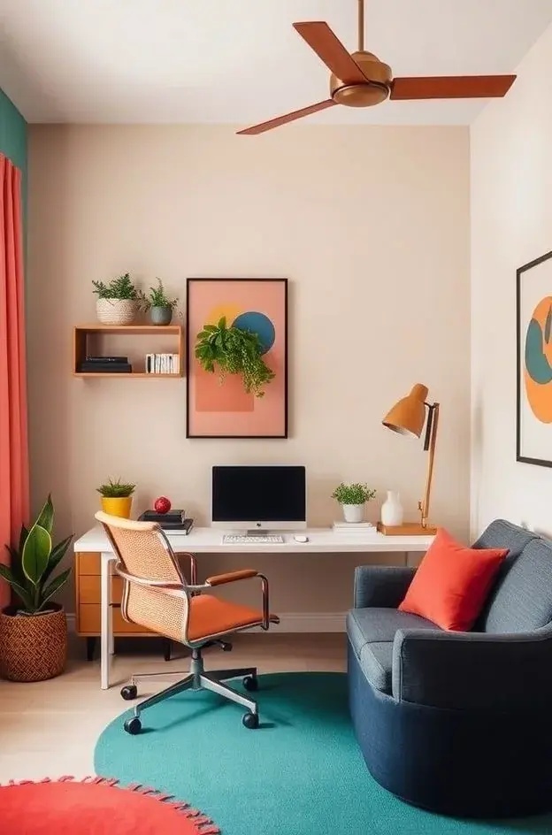 Color Palette Play - Ditch the drab neutrals! Embrace a dynamic color palette that reflects your personality. Use vibrant accents—think a bold desk lamp or a statement rug—to energize the space. Colors can ignite creativity, so don’t shy away from experimenting with shades that uplift your spirit.