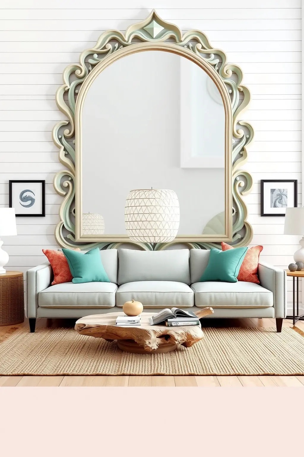 Ocean's Embrace - A mirror adorned with whimsical waves and seashell motifs can transport you to the calming shores of the ocean. Place it in your bathroom for a refreshing touch that invites relaxation, turning your daily routine into a seaside escape.