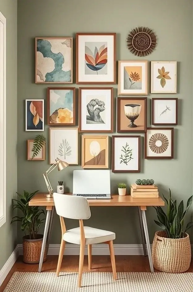 Artisan Inspiration Wall - Transform a blank wall into a gallery of creativity by displaying your favorite artwork, photos, and motivational quotes in mismatched frames. This eclectic arrangement encourages inspiration and adds personality without requiring an expensive overhaul.