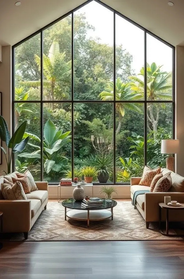 Nature's Embrace - Bring the outdoors in with earthy textiles that celebrate the beauty of nature. A neutral beige sofa adorned with vibrant, botanical print cushions invites the tranquility of a forest into your home. This juxtaposition not only soothes the soul but also inspired an inexplicable connection to the world outside.