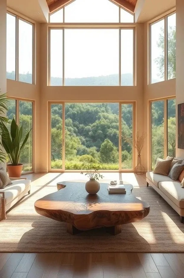 Nature's Embrace - Bring the outdoors in with furniture made from natural elements like stone, bamboo, or rattan. A beautifully woven rattan chair with a soft cushion invites you to curl up with a book, while a solid stone table grounds the space, creating a balance that feels both earthy and elegant.