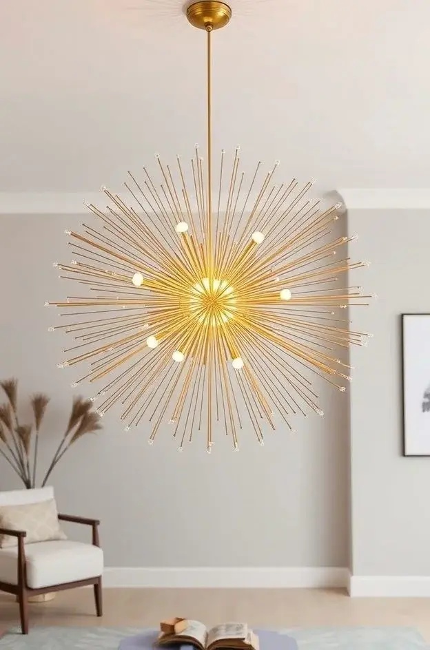 Celestial Starburst - Bring the night sky indoors with a stunning starburst chandelier! This statement piece can transform your dining or living space into a celestial haven. Choose a design with an array of bulbs that twinkle and shine, making every gathering feel like a celebration under the stars.