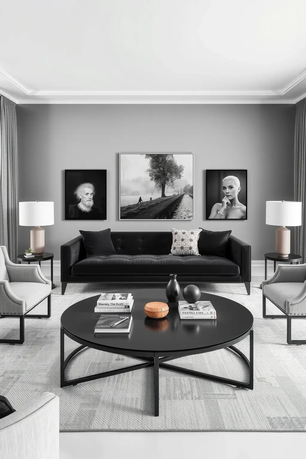 Artistic Assembly - Curate a gallery wall using artwork that shares a single color but varies in medium and texture. Mix canvases with textiles, sculptures, and prints to create a striking visual statement that captivates and inspires conversation while reinforcing a sophisticated monochromatic theme.